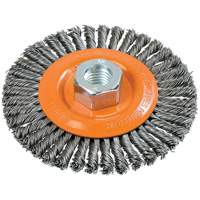 Stringer Bead Knotted Wire Brush, 4-1/2" Dia., 0.02" Fill, 5/8"-11 Arbor, Steel UE919 | NTL Industrial