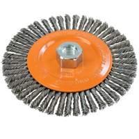 Stringer Bead Knotted Wire Brush, 6" Dia., 0.02" Fill, 5/8"-11 Arbor, Steel UE926 | NTL Industrial