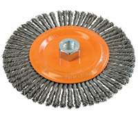 Stringer Bead Knotted Wire Brush, 6-7/8" Dia., 0.02" Fill, 5/8"-11 Arbor, Steel UE928 | NTL Industrial