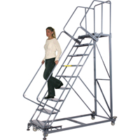 Heavy-Duty Stairway Slope Ladders, 5 Steps, Perforated, 50° Incline, 50" High VC409 | NTL Industrial