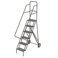 Steel Rolling Ladder, 6 Steps, 16" Step Width, 60" Platform Height, Steel NTL Industrial