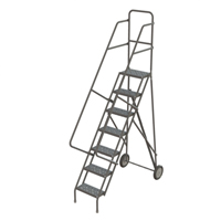 Rolling Ladder, 7 Steps, Serrated, 70" High NTL Industrial