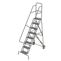 Rolling Ladder, 8 Steps, Serrated, 86" High NTL Industrial