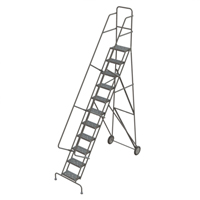 Rolling Ladder, 11 Steps, Serrated, 116" High NTL Industrial