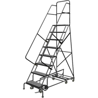 All Directional Rolling Ladder, 8 Steps, 24" Step Width, 80" Platform Height, Steel VC541 | NTL Industrial