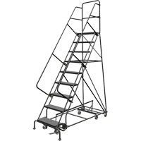 All Directional Rolling Ladder, 9 Steps, 24" Step Width, 90" Platform Height, Steel VC542 | NTL Industrial