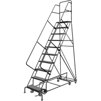 All Directional Rolling Ladder, 10 Steps, 24" Step Width, 100" Platform Height, Steel VC543 | NTL Industrial