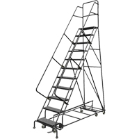 All Directional Rolling Ladder, 11 Steps, 24" Step Width, 110" Platform Height, Steel VC544 | NTL Industrial