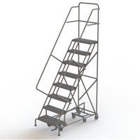 All Directional Rolling Ladder, 8 Steps, 24" Step Width, 80" Platform Height, Steel VC551 | NTL Industrial