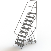 All Directional Rolling Ladder, 9 Steps, 24" Step Width, 90" Platform Height, Steel VC552 | NTL Industrial