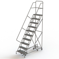 All Directional Rolling Ladder, 10 Steps, 24" Step Width, 100" Platform Height, Steel VC553 | NTL Industrial
