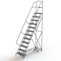 All Directional Rolling Ladder, 12 Steps, 24" Step Width, 120" Platform Height, Steel VC555 | NTL Industrial