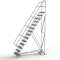 All Directional Rolling Ladder, 14 Steps, 24" Step Width, 140" Platform Height, Steel NTL Industrial
