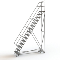 All Directional Rolling Ladder, 15 Steps, 24" Step Width, 150" Platform Height, Steel VC558 | NTL Industrial