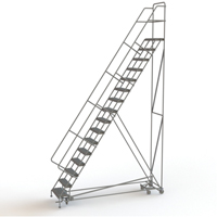 All Directional Rolling Ladder, 16 Steps, 24" Step Width, 160" Platform Height, Steel VC559 | NTL Industrial