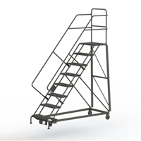 Heavy Duty Safety Slope Ladder, 8 Steps, Perforated, 50° Incline, 80" High NTL Industrial