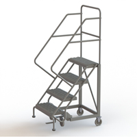 Safety Slope Rolling Ladder, 4 Steps, Serrated, 50° Incline, 40" High VC619 | NTL Industrial