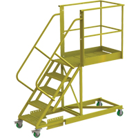 Cantilever Rolling Ladder, Supported, 5 Steps, 40" Platform Depth, 50" Platform Height VC686 | NTL Industrial