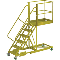 Cantilever Rolling Ladder, Supported, 6 Steps, 40" Platform Depth, 60" Platform Height VC687 | NTL Industrial
