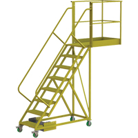 Cantilever Rolling Ladder, Unsupported, 8 Steps, 40" Platform Depth, 80" Platform Height VC699 | NTL Industrial