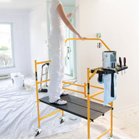 nsemble d'&eacute;chafaudage &agrave; montant de s&eacute;curit&eacute; & tablette pour outils de 4' Jobsite Series, Cadre Acier, 49-1/2" p x 57-3/4" h NTL Industrial