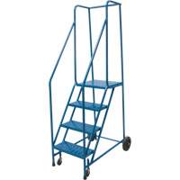 Rolling Step Ladder, 4 Steps, 18" Step Width, 37" Platform Height, Steel VD441 | NTL Industrial