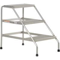 Aluminum Step Stand, 3 Step(s), 22-13/16" W x 34-9/16" L x 30" H, 500 lbs. Capacity VD459 | NTL Industrial
