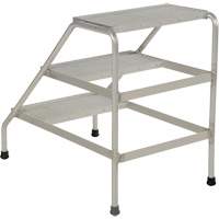 Aluminum Step Stand, 3 Step(s), 22-13/16" W x 34-9/16" L x 30" H, 500 lbs. Capacity VD459 | NTL Industrial