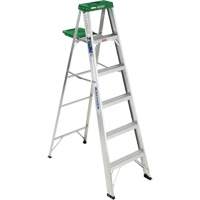 Step Ladder with Pail Shelf, 6', Aluminum, 225 lbs. Capacity, Type 2 VD565 | NTL Industrial