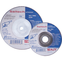 Saitech Ultimate Performance™ Grinding Wheel, 4" x 1/4", 3/8" arbor, Aluminum Oxide, Type 27 VU962 | NTL Industrial