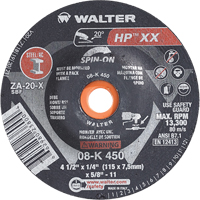 Double-X Depressed Centre Grinding Wheel, 4-1/2" x 1/4", 5/8"-11 Arbor, Type 27S NTL Industrial