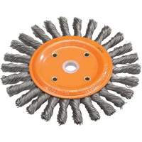 Knot-Twisted Wire Bench Wheel, 6" Dia., 0.0118" Fill, 5/8" Arbor, Steel VV853 | NTL Industrial