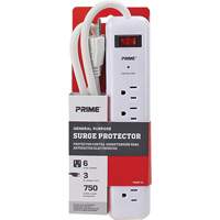 Protecteurs de surtension, 6 Prises, 750 J, 1875, Cordon 3' NTL Industrial