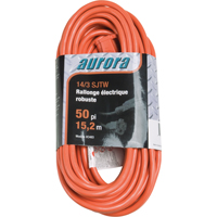Vinyl Extension Cord, Outdoor, SJTW, 14/3 AWG, 15 A, 50' NTL Industrial