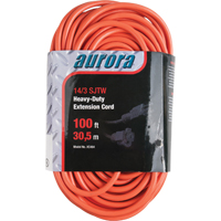 Vinyl Extension Cord, Outdoor, SJTW, 14/3 AWG, 13 A, 100' NTL Industrial