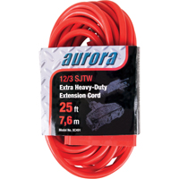 Vinyl Extension Cord, Outdoor, SJTW, 12/3 AWG, 15 A, 3 Outlet(s), 25' NTL Industrial