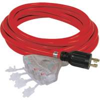 Generator Extension Cord with Quad Tap, STW, 10 AWG, 20 A, 4 Outlet(s), 25' NTL Industrial