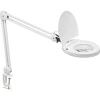 LED Magnifier with A-Bracket, 3 Diopter, LED Light, 47" Arm, C-Clamp, White XH199 | NTL Industrial