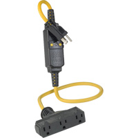 Triple-Tap Inline GCFI Extension Cord & Connector, 120 V, 15 Amps, 3' Cord XI231 | NTL Industrial