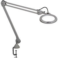 Magnifying Lamp, 5 Diopter, LED Light, 45" Arm, C-Clamp, Grey XI484 | NTL Industrial