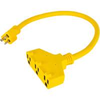Extension Power Adapter, Outdoor, STOW, 12/3 AWG, 15 A, 3 Outlet(s), 2' NTL Industrial