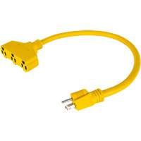 Extension Power Adapter, Outdoor, STOW, 12/3 AWG, 15 A, 3 Outlet(s), 2' NTL Industrial