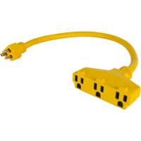 Extension Power Adapter, Outdoor, STOW, 12/3 AWG, 15 A, 3 Outlet(s), 2' NTL Industrial