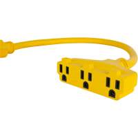 Extension Power Adapter, Outdoor, STOW, 12/3 AWG, 15 A, 3 Outlet(s), 2' NTL Industrial