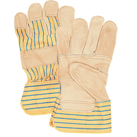 Fitters Patch Palm Gloves, Large, Grain Cowhide Palm, Cotton Inner Lining YC386R | NTL Industrial